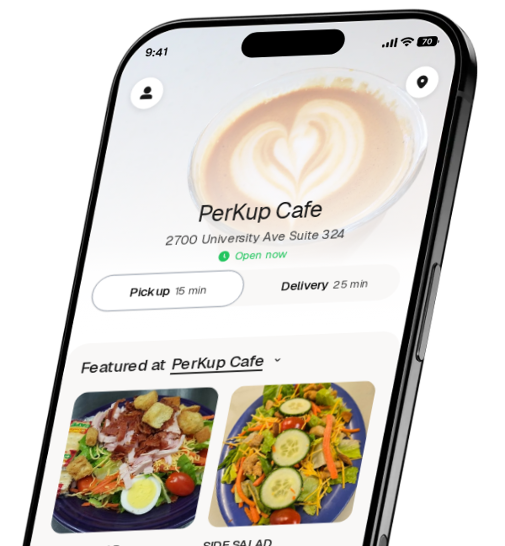 PerKup Cafe app preview